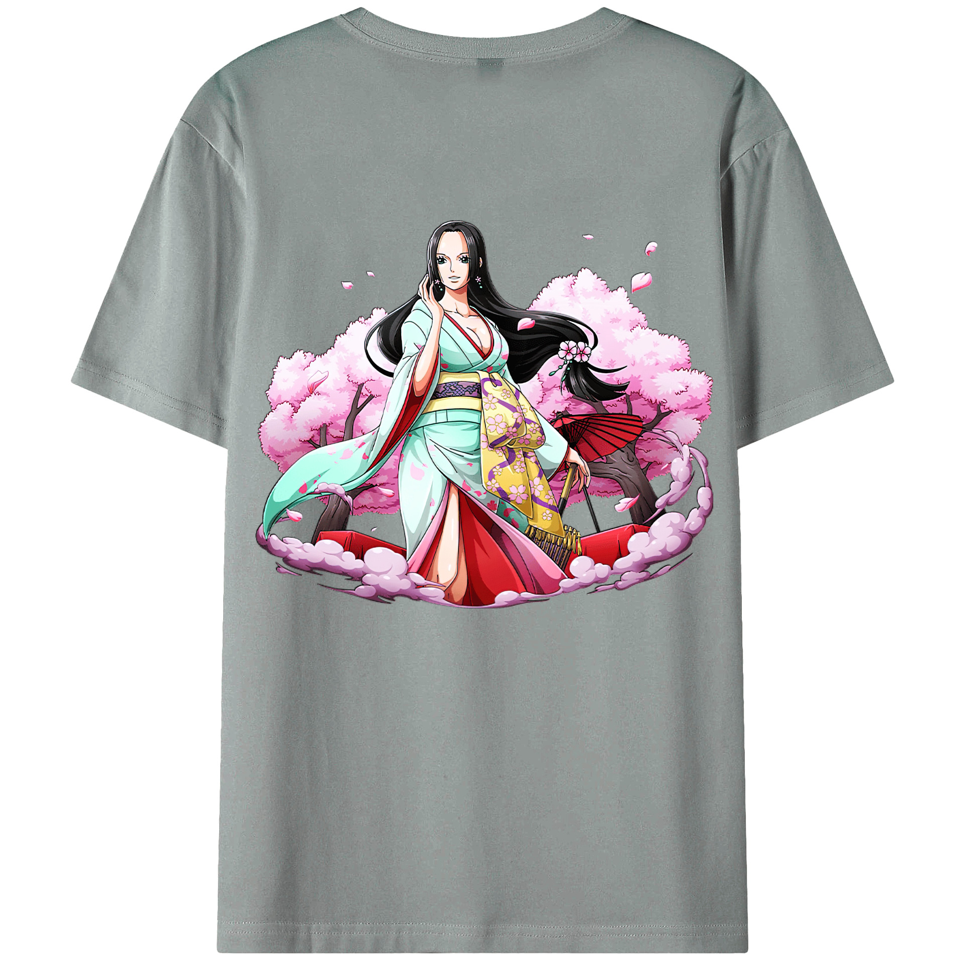 ワンピース ボア・ハンコック ONE PIECE Boa·Hancock 綿100％ メンズ半袖Tシャツ（バックプリント） 通気性